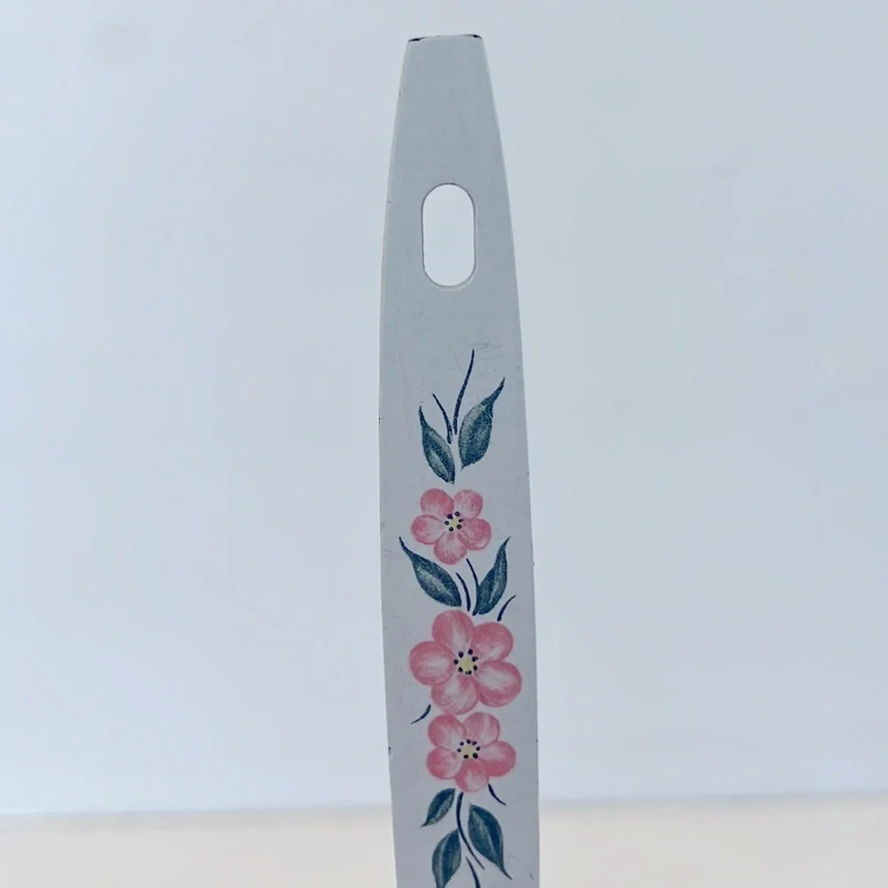 Vintage Stainless Steel Potato Masher Pink Flower Handle USA